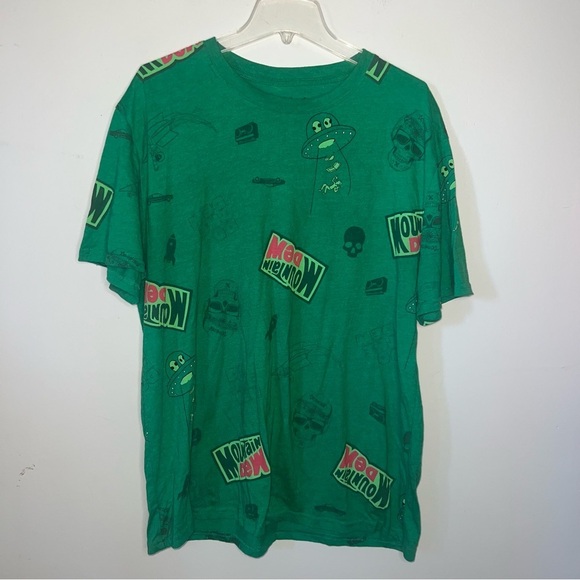 Mountain Dew Men’s All Over Print Graphic T-Shirt Green Size XL - Picture 5 of 7